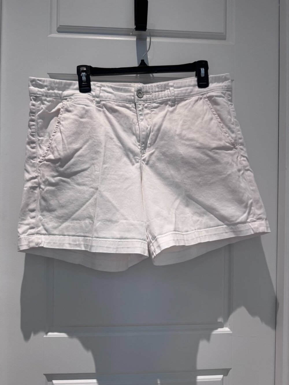 Anthropologie Pilcro Hyphen Chino Shorts White Cotton Stretch Size 32